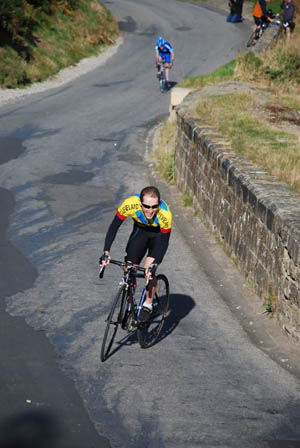 One of the steeper sections near the top - swerving across the road is allowed!