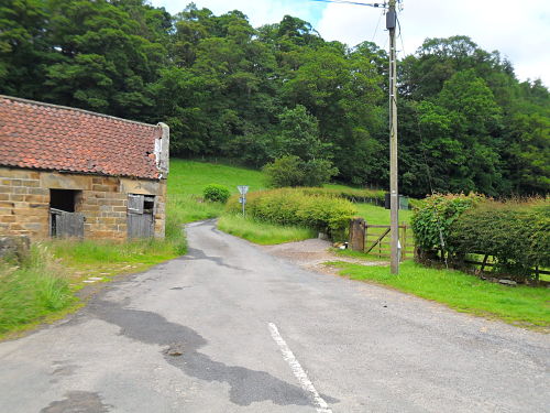 The road that leads to the base of the climb