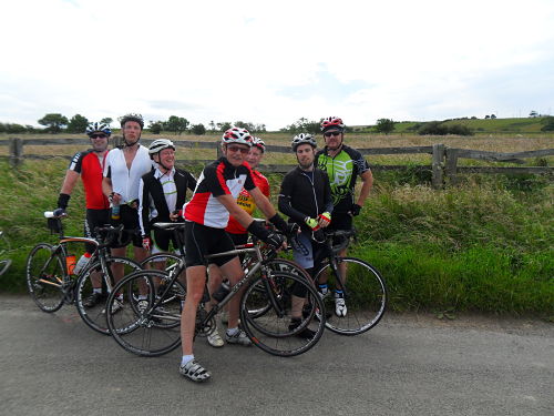 The Club Run looking pleased with themselves as they think they are at the top, little did they know that there was another steep section just round the corner