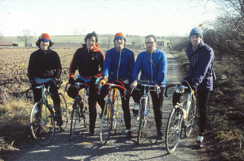 Happier days - left to right Steve Maidens, Steve Binks, John Johnson, Ray Burnett and Geoff Reynolds. Sadly, Steve Binks is now the only one still with us. Steve Maidens died around 1988, Ray Burnett in 2006 and Geoff Reynolds in 2008.