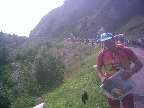 Mike waiting on the Col de la Colombiere