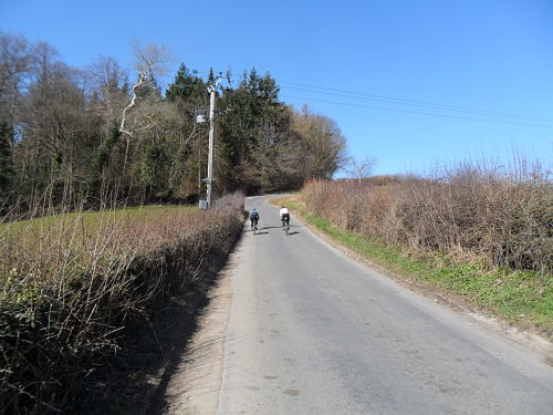 Dave and Ian taking the steep section with ease?